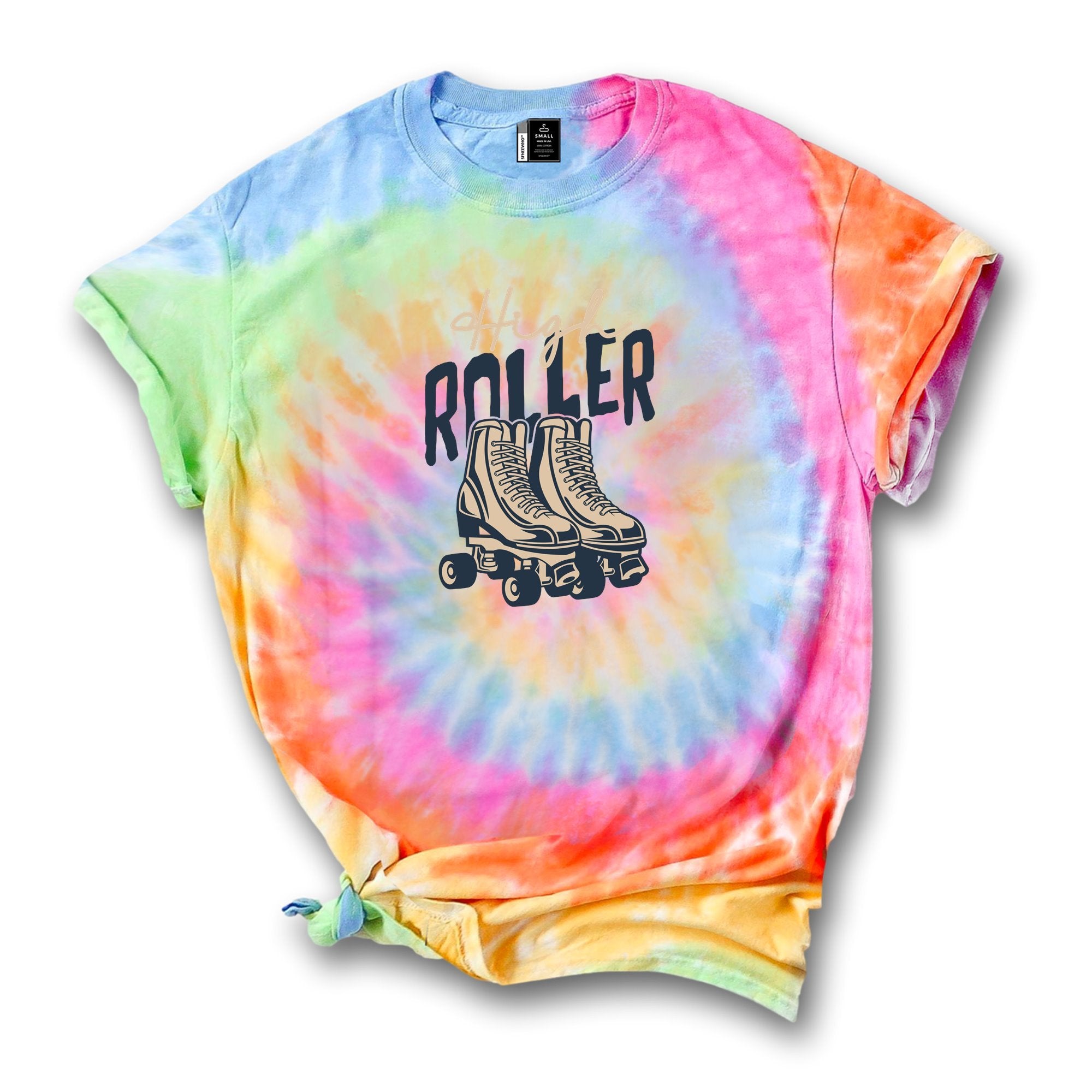 Roller Skating Shirt Women Retro Skate Roller Derby Tee Funny Tie Dye Rockabilly High Roller tShirt Girl Quad Skate T-Sh